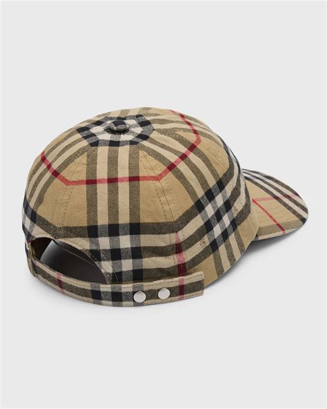 black burberry baseball hat|Burberry check cotton baseball cap.